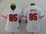 49ers 21/22 Kittle #85 White/Red/Black Women NFL Jersey