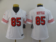 49ers 21/22 Kittle #85 White/Red/Black Women NFL Jersey