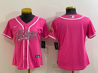 49ers 21/22 Pink/White Women NFL Baseball Style Jersey