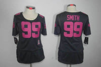 49ers 21/22 Smith #99 Black/Pink Women NFL Game Jersey