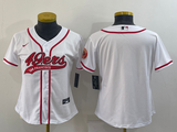 49ers 21/22 White/Red Women NFL Baseball Style Jersey