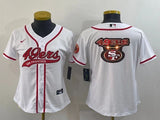 49ers 21/22 White/Red Women NFL Baseball Style Jersey