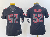 49ers 21/22 Willis #52 Black/Red Women NFL Jersey