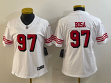 49ers 23/24 Bosa #97 White/Red/Black Women NFL Jersey