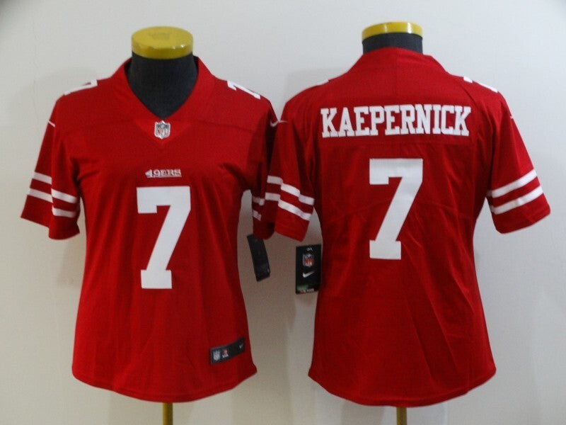 49ers 23/24 Kaepernick #7 Red/White Women NFL Jersey