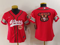 49ers 23/24 Red/White Women NFL Baseball Style Jersey