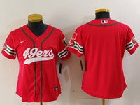 49ers 23/24 Red/White Women NFL Baseball Style Jersey