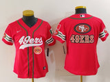 49ers 23/24 Red/White Women NFL Baseball Style Jersey