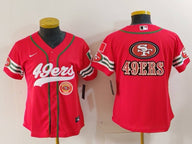 49ers 23/24 Red/White Women NFL Baseball Style Jersey