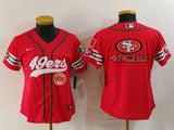 49ers 23/24 Red/White Women NFL Baseball Style Jersey