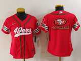49ers 23/24 Red/White Women NFL Baseball Style Jersey