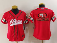 49ers 23/24 Red/White Women NFL Baseball Style Jersey