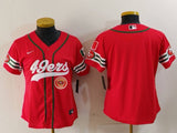 49ers 23/24 Red/White Women NFL Baseball Style Jersey
