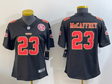 49ers 24/25 McCaffrey #23 Black/Red/Yellow Women NFL Jersey