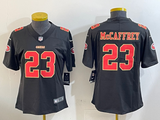 49ers 24/25 McCaffrey #23 Black/Red/Yellow Women NFL Jersey