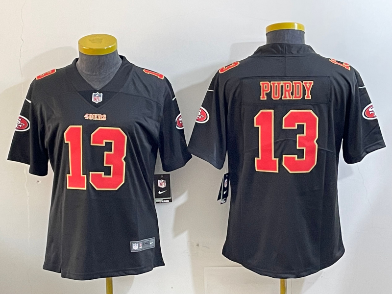 49ers 24/25 Purdy #13 Black/Red/Yellow Women NFL Jersey