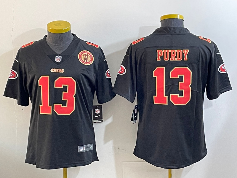 49ers 24/25 Purdy #13 Black/Red/Yellow Women NFL Jersey