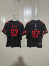 49ers 25/26 Bosa #97 Black Game Kids Jersey