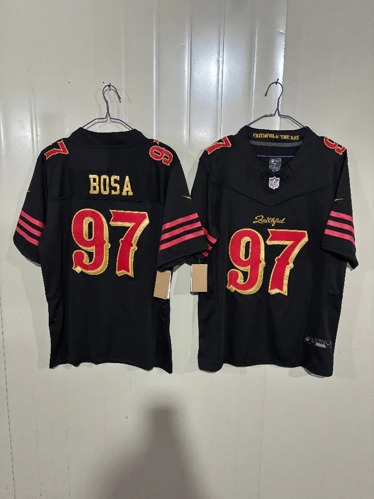 49ers 25/26 Bosa #97 Black Jersey