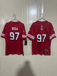 49ers 25/26 Bosa #97 Red Game Kids Jersey