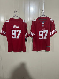 49ers 25/26 Bosa #97 Red Game Kids Jersey