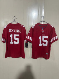 49ers 25/26 Jennings #15 Red Game Kids Jersey