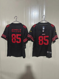 49ers 25/26 Kittle #85 Black Game Kids Jersey
