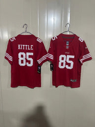 49ers 25/26 Kittle #85 Red Game Kids Jersey