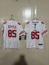 49ers 25/26 Kittle #85 White Game Kids Jersey