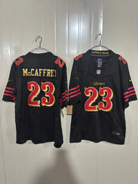 49ers 25/26 McCaffrey #23 Black Jersey