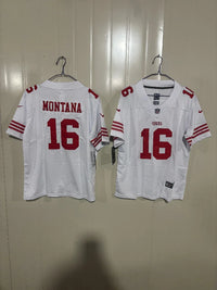 49ers 25/26 Montana #16 White Game Kids Jersey