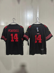 49ers 25/26 Pearsall #14 Black Game Kids Jersey
