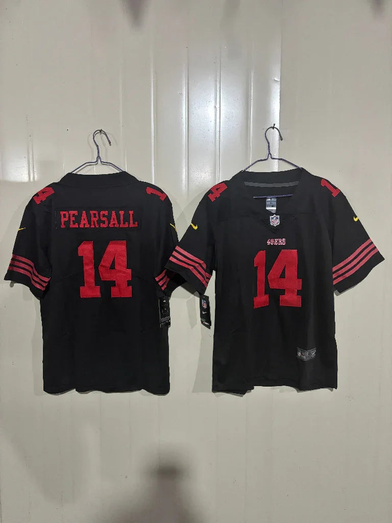 49ers 25/26 Pearsall #14 Black Game Kids Jersey