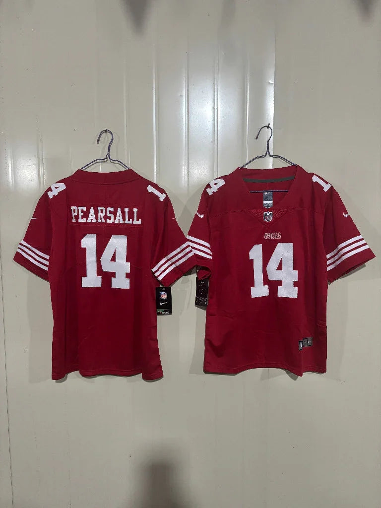 49ers 25/26 Pearsall #14 Red Game Kids Jersey