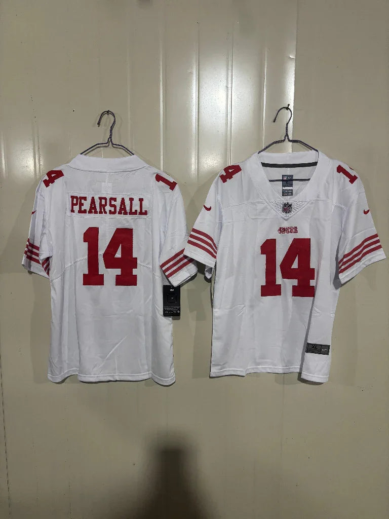 49ers 25/26 Pearsall #14 White Game Kids Jersey