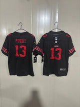 49ers 25/26 Purdy #13 Black Game Kids Jersey