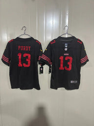 49ers 25/26 Purdy #13 Black Game Kids Jersey