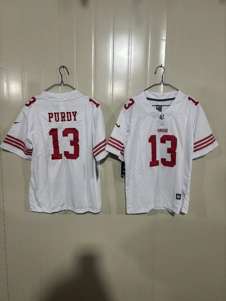 49ers 25/26 Purdy #13 White Game Kids Jersey