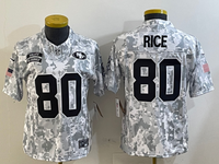 49ers 25/26 Rice #80 Black/Red/Yellow Women NFL Jersey