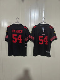 49ers 25/26 Warner #54 Black Game Kids Jersey