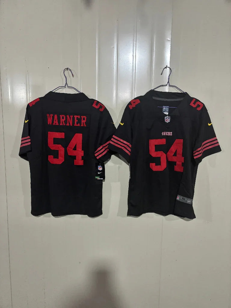 49ers 25/26 Warner #54 Black Game Kids Jersey