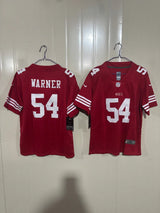 49ers 25/26 Warner #54 Red Game Kids Jersey