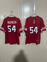 49ers 25/26 Warner #54 Red Game Kids Jersey