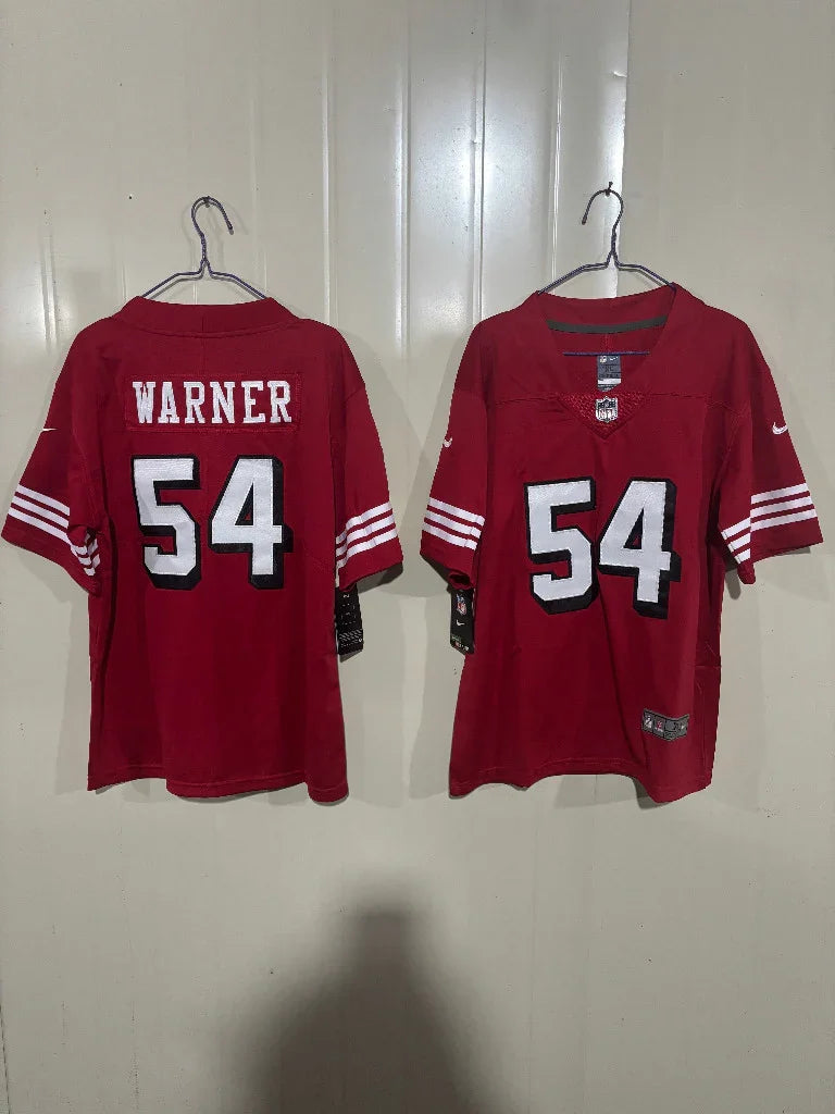 49ers 25/26 Warner #54 Red Game Kids Jersey