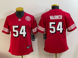 49ers 25/26 Warner #54 Red/White/Black Women NFL Jersey