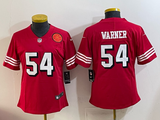 49ers 25/26 Warner #54 Red/White/Black Women NFL Jersey