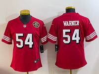 49ers 25/26 Warner #54 Red/White/Black Women NFL Jersey