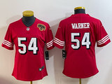 49ers 25/26 Warner #54 Red/White/Black Women NFL Jersey
