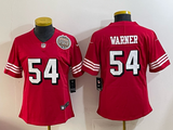 49ers 25/26 Warner #54 Red/White/Black Women NFL Jersey
