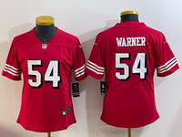 49ers 25/26 Warner #54 Red/White/Black Women NFL Jersey